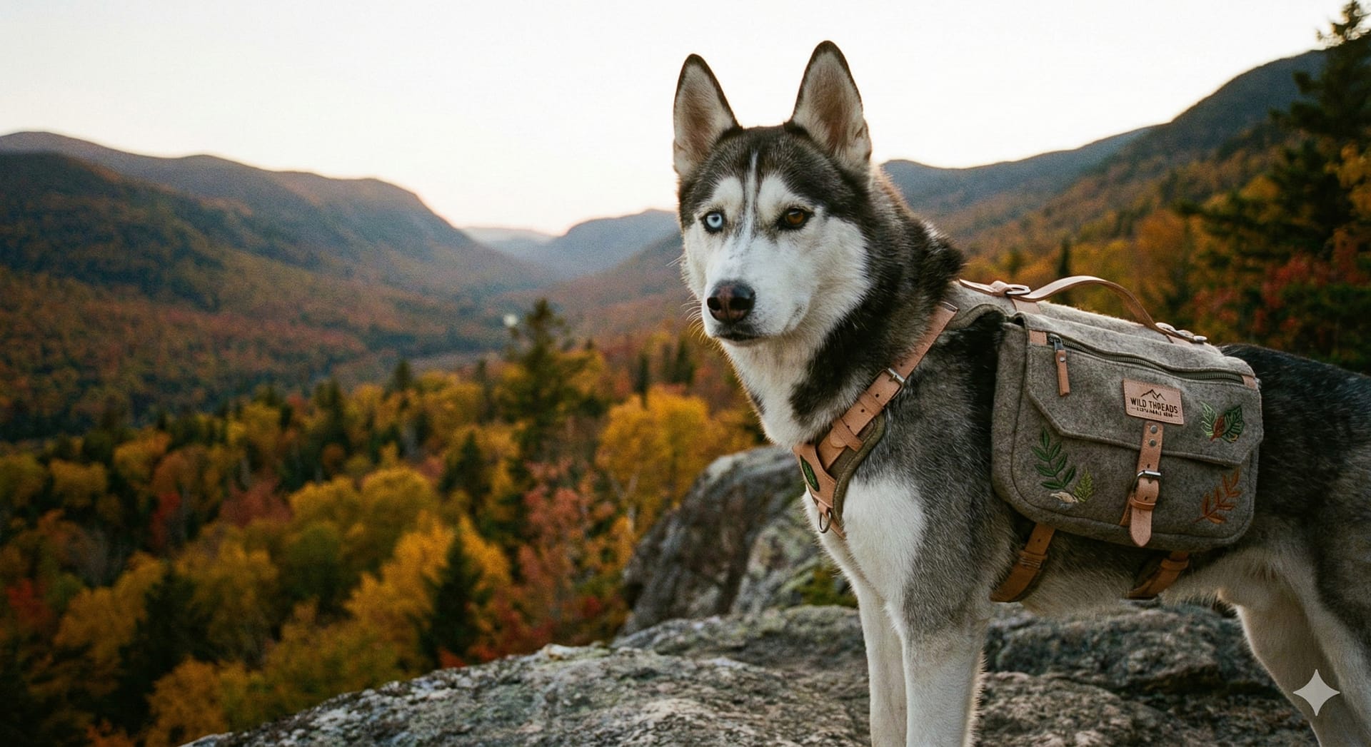 husky dans la montagne