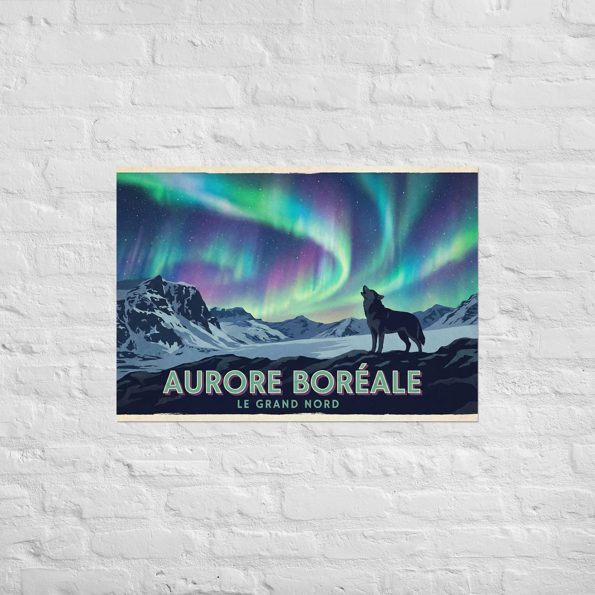 Affiche "Poster" Aurore Boréale et Husky – Image 2