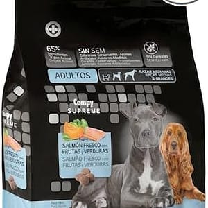 Croquettes premium sans céréales au saumon pour chien adulte - Alimentation naturelle avec légumes