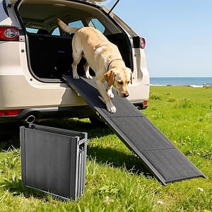 Rampe d'accès pliable pour chien en aluminium 180cm avec surface antidérapante - Charge 90kg